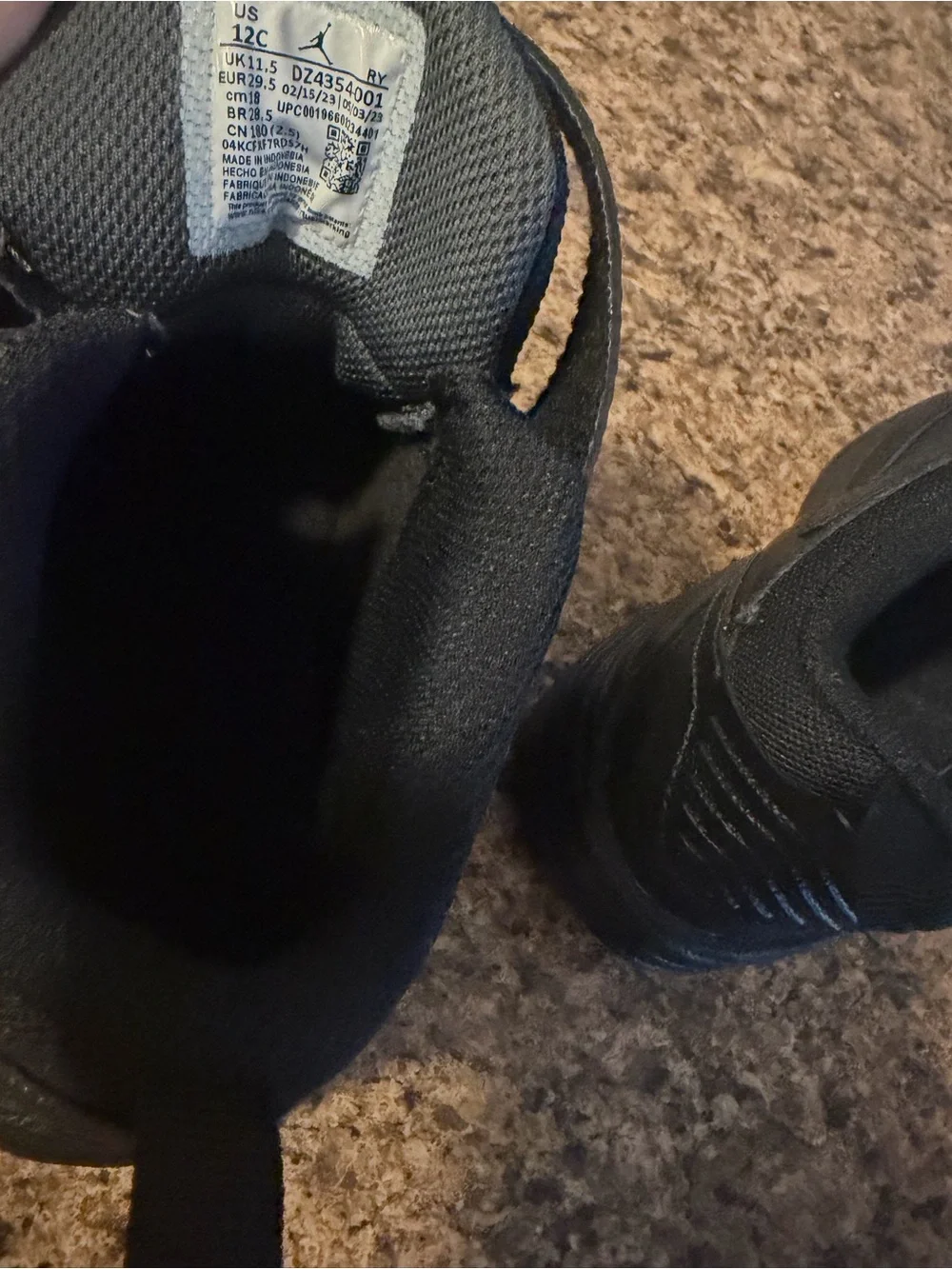 NIKE JORDAN MAX AURA V SNEAKERS Kids BLACK HI-TOP DZ4354 SHOES!(12c)